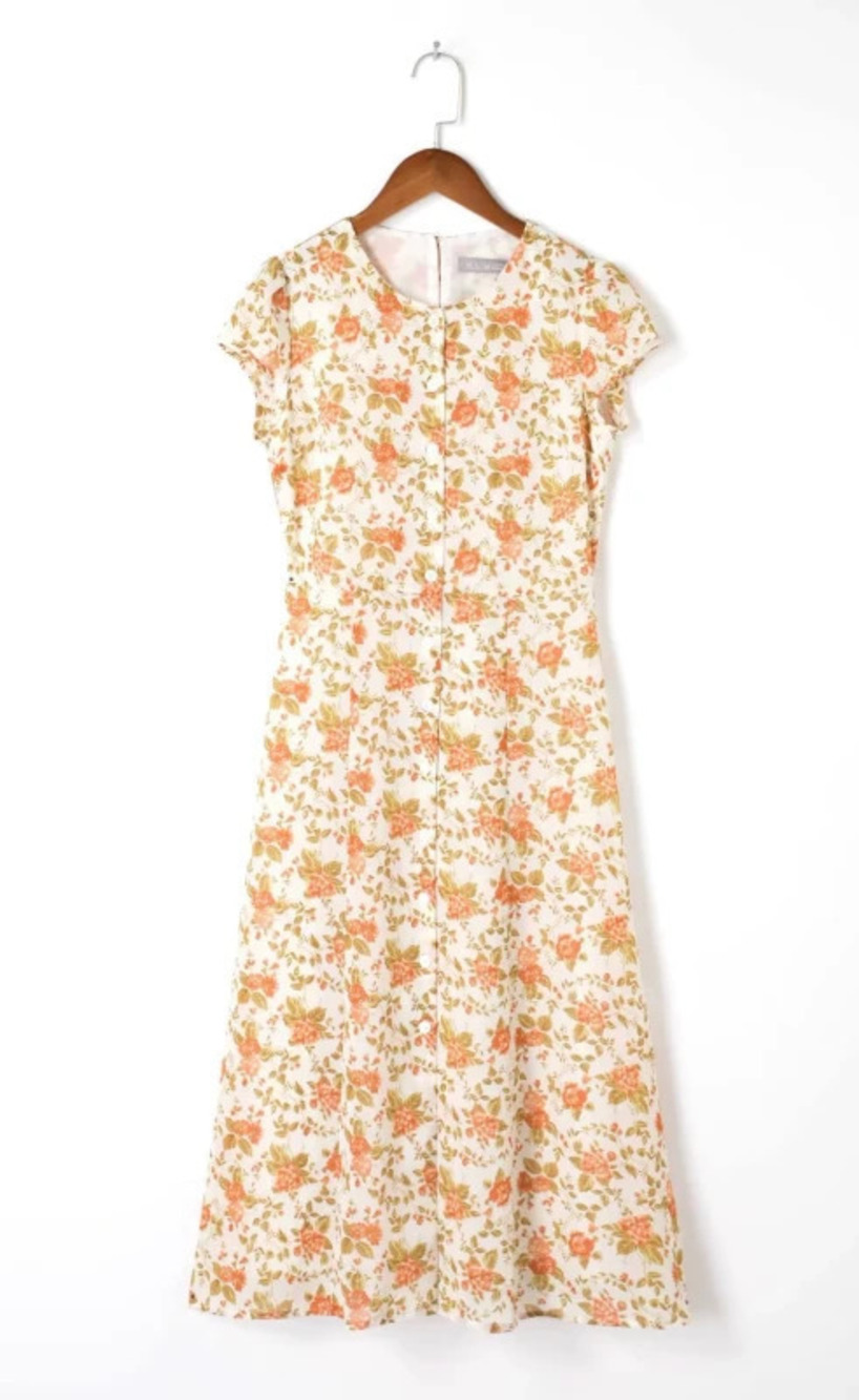 ZARA Printed Sleeveless Crew Neck Dress
